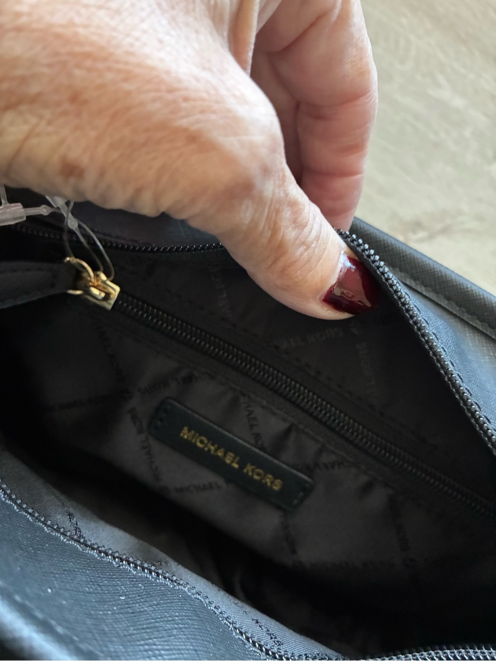 Michael Kors Black MK Signature Tote with Gold Charm - Picture 5 of 7